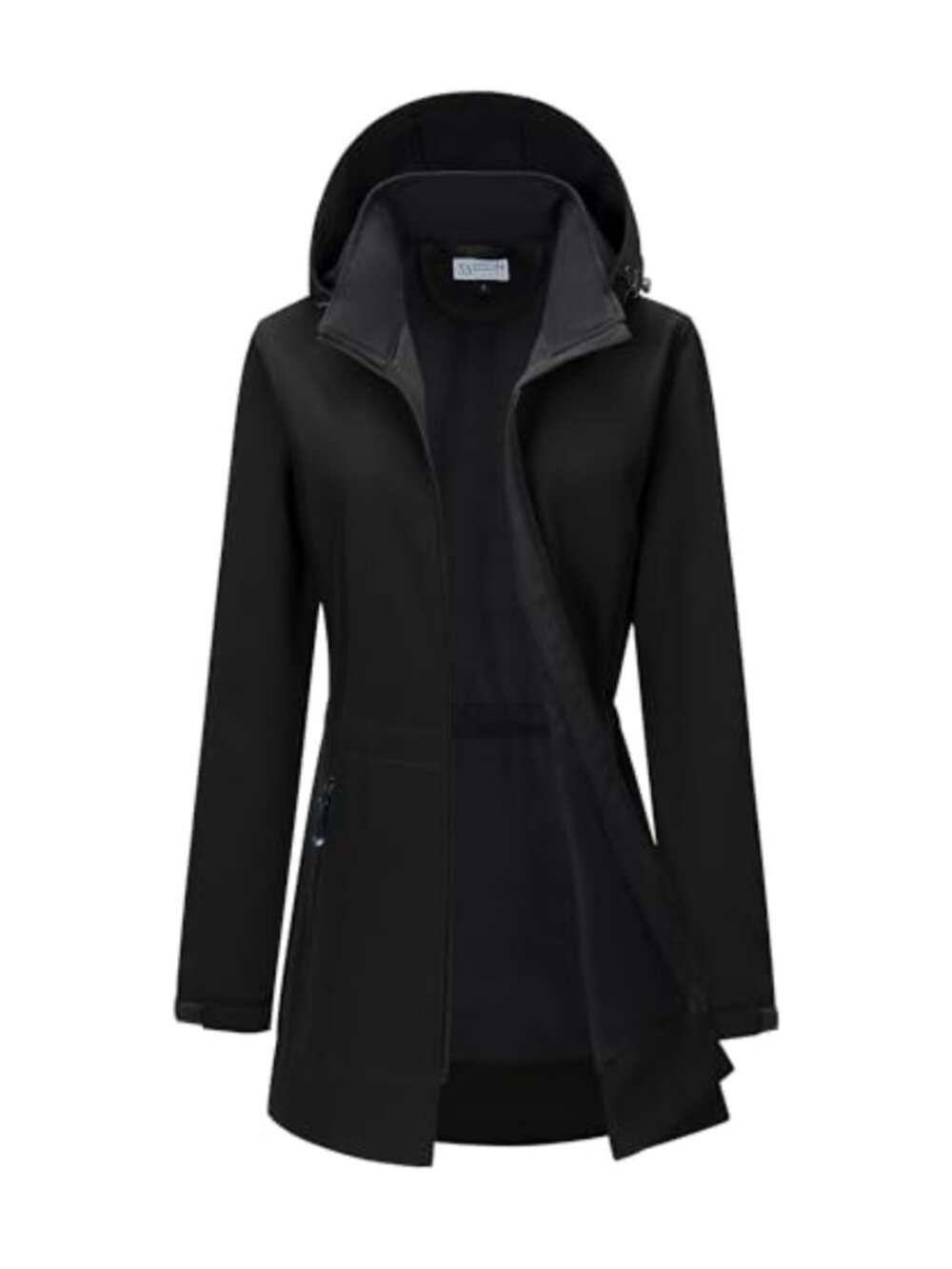 Women's Waterproof Softshell Long Rain Jacket Fleece Lined Windproof Hooded Coat